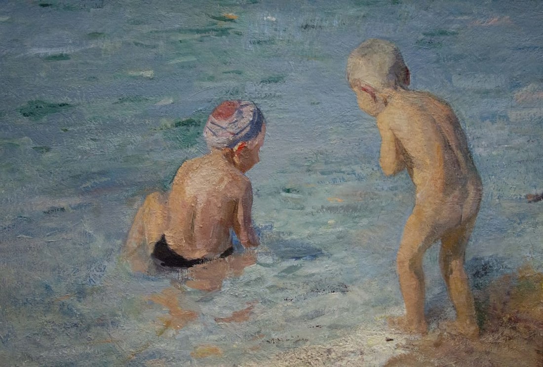 Oil painting Children by the sea Naumova Tamara Sergeevna - 2