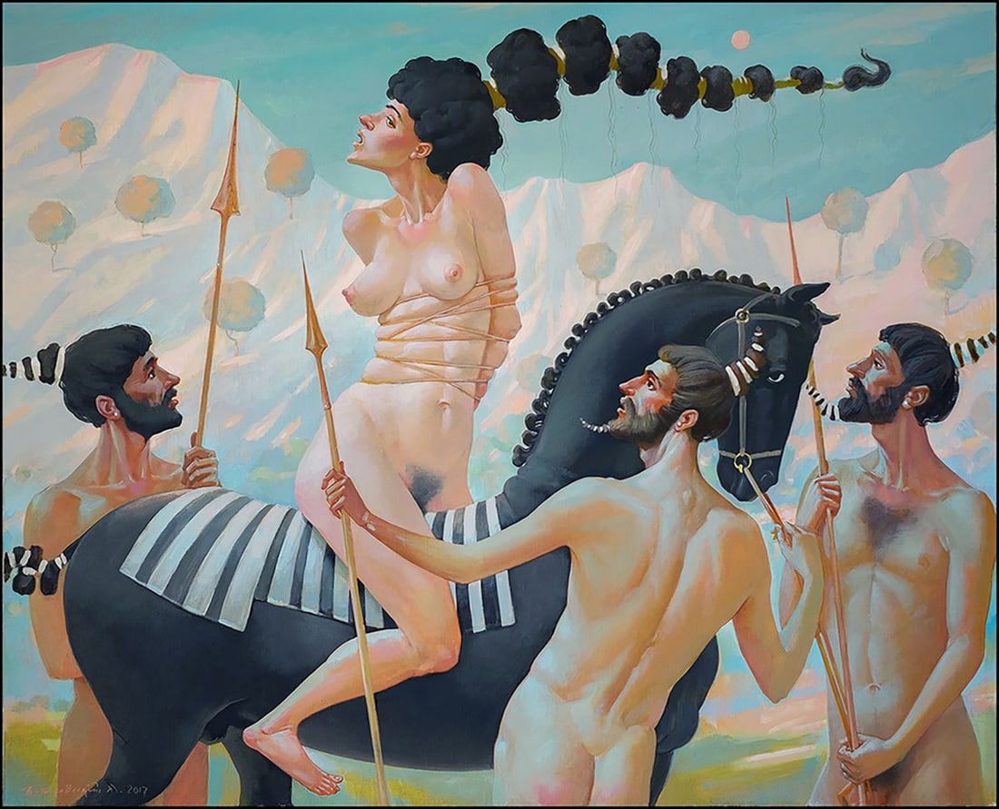 Acrylic painting Caught Nicolay Vydcovsky: Title: Acrylic painting Caught Nicolay Vydcovsky Description: No.Bytk 13 *** ABOUT THIS PAINTING *** * TITLE: "Caught" * ARTISTS: Nicolay Vydcovsky * SIZE: 90x110 cm/'35.43x43.30 inches' *