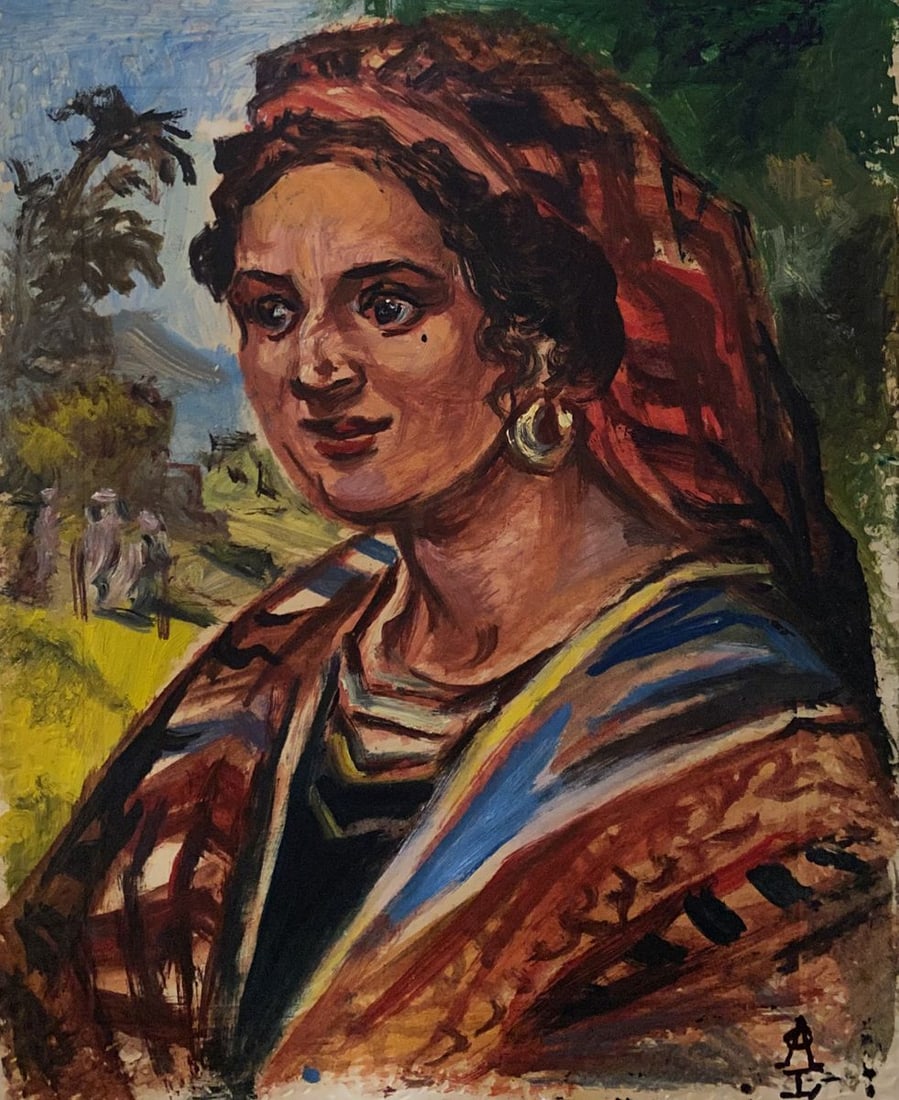 Oil painting Gypsy Alexander Arkadievich Litvinov: Title: Oil painting Gypsy Alexander Arkadievich Litvinov Description: No.Litv 707 *** ABOUT THIS PAINTING *** * TITLE: "Gypsy" * ARTISTS: Alexander Arkadievich Litvinov * SIZE: 30x23,5 cm/'11,81x9,25