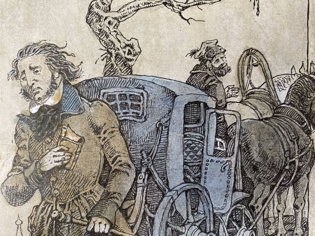 Watercolor, mascara, painting A. Mitskevich Litvinov Oleg Arkad'yevich - 9