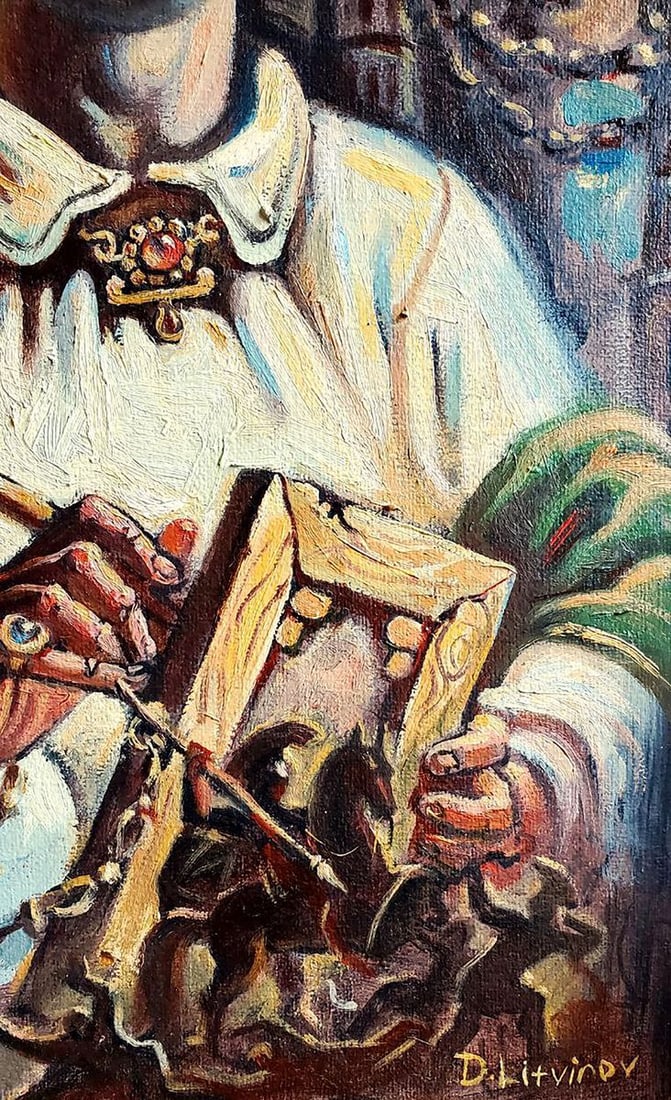 Oil painting Self-portrait in front of the ruins Litvinov Daniil Olegovich - 3