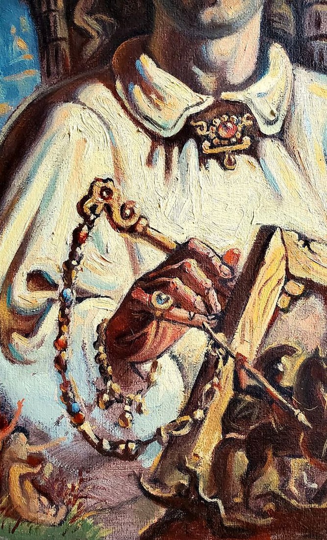 Oil painting Self-portrait in front of the ruins Litvinov Daniil Olegovich - 4