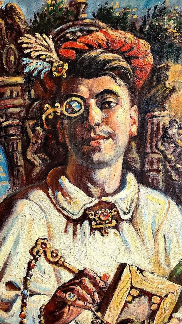 Oil painting Self-portrait in front of the ruins Litvinov Daniil Olegovich - 5