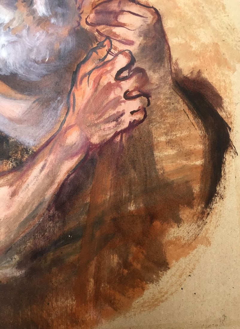 Oil painting Portrait of an old man Alexander Arkadievich Litvinov - 11