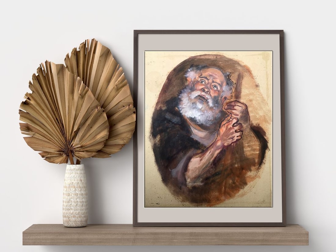 Oil painting Portrait of an old man Alexander Arkadievich Litvinov - 2