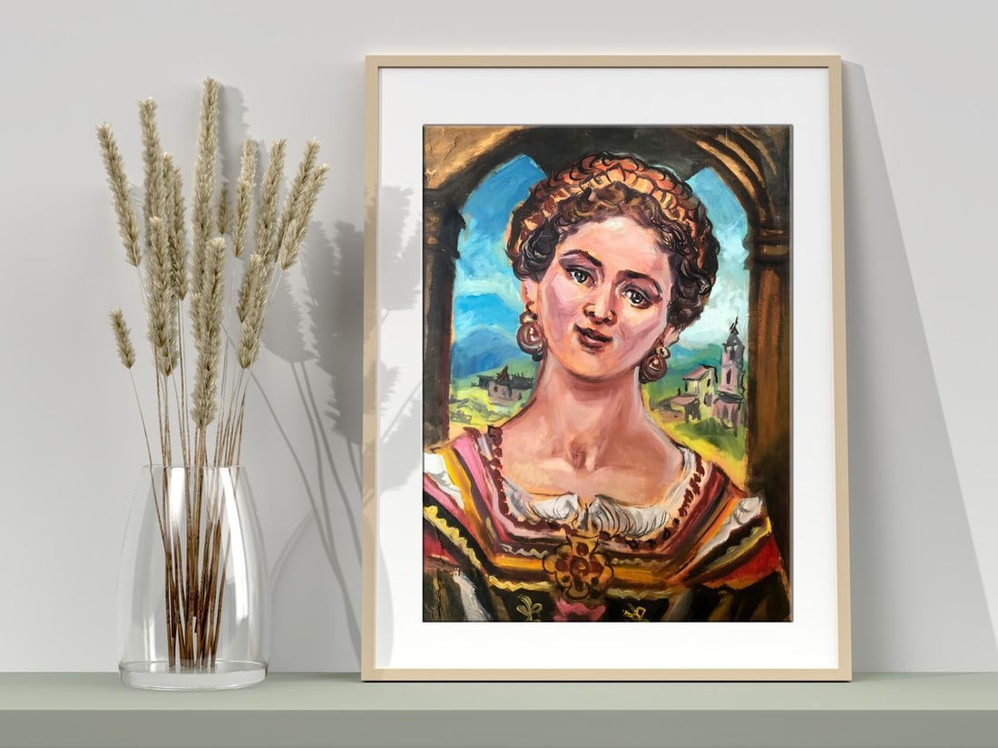 Oil painting Portrait of a woman Alexander Arkadievich Litvinov - 2