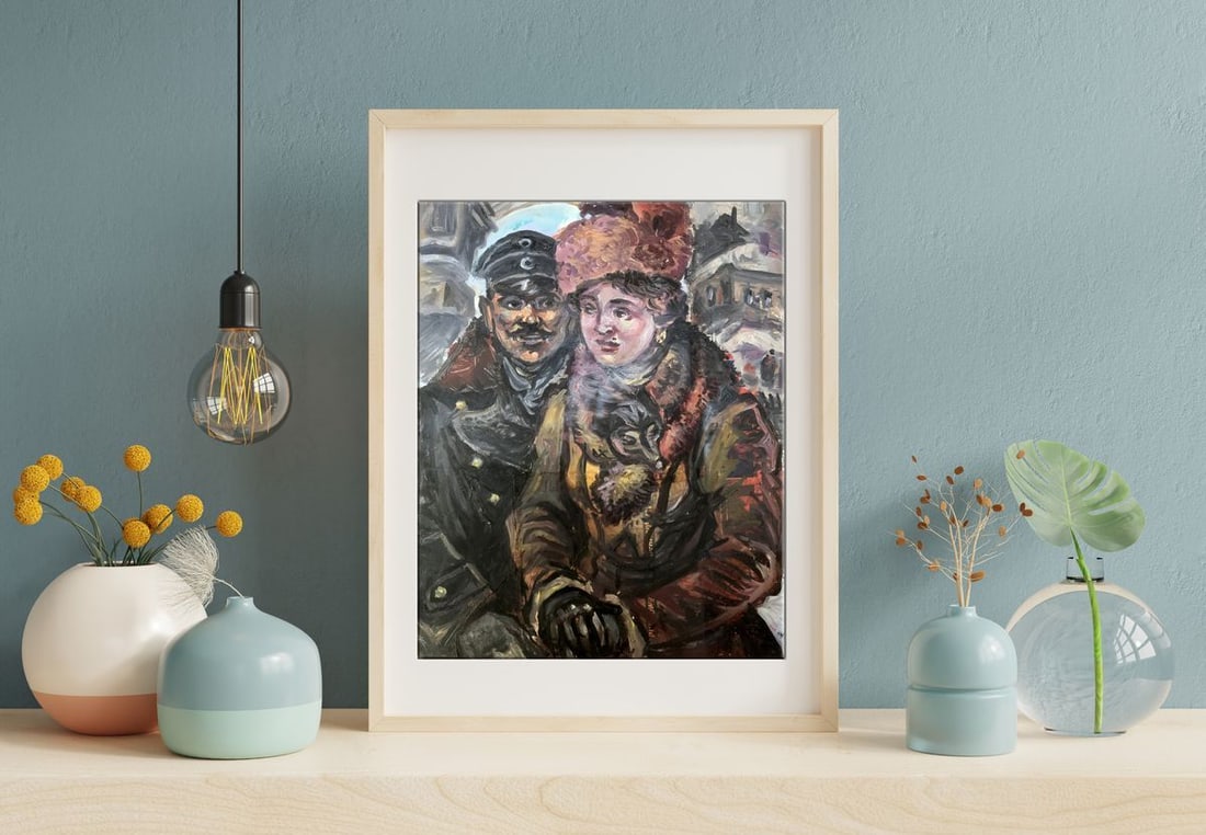 Oil painting Husband and wife Alexander Arkadievich Litvinov - 2