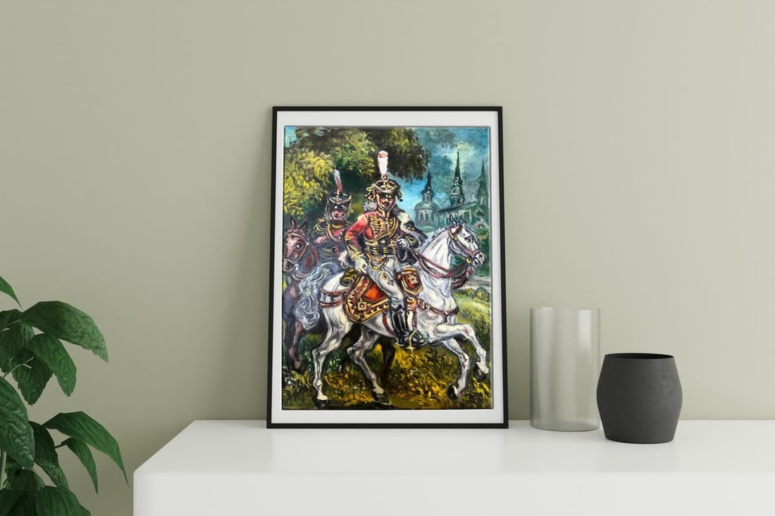 Oil painting Portrait of two officers Alexander Arkadievich Litvinov - 2