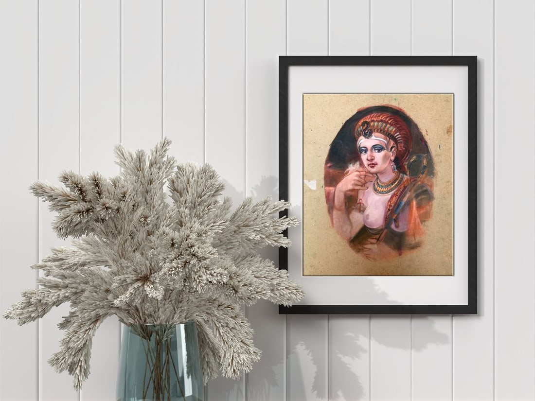 Oil painting Egyptian woman portrait Alexander Arkadievich Litvinov - 3