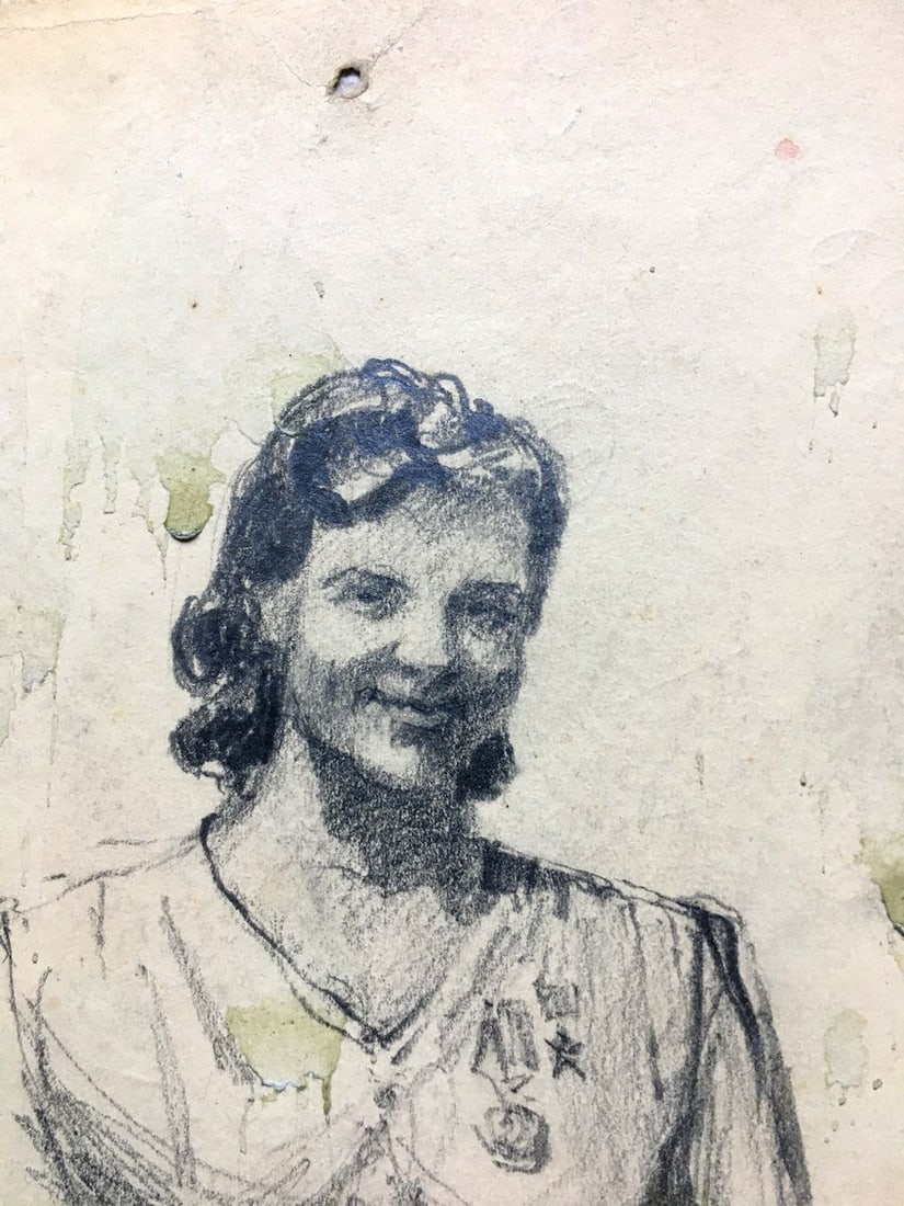 Pencil painting Portrait of mom Dmitry Lednev - 5