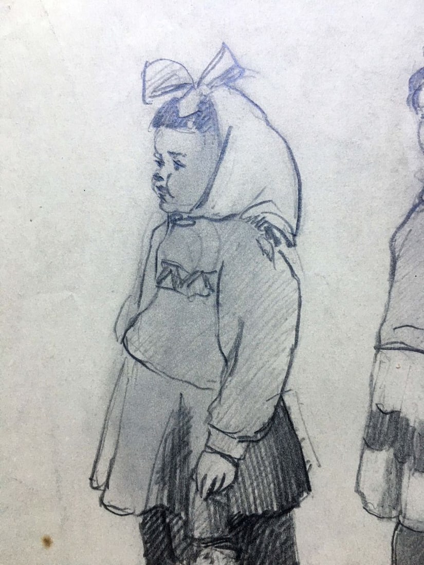 Pencil painting Portrait of daughters Dmitry Lednev - 3