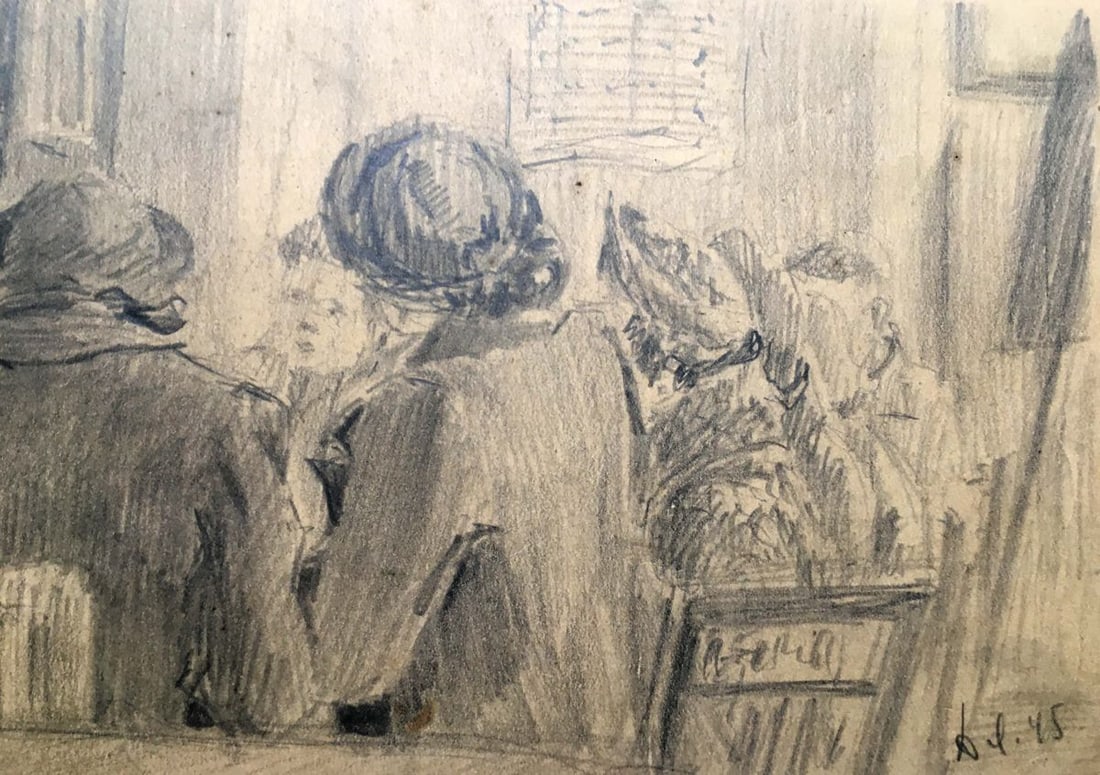 Pencil painting At the lecture Dmitry Lednev - 5