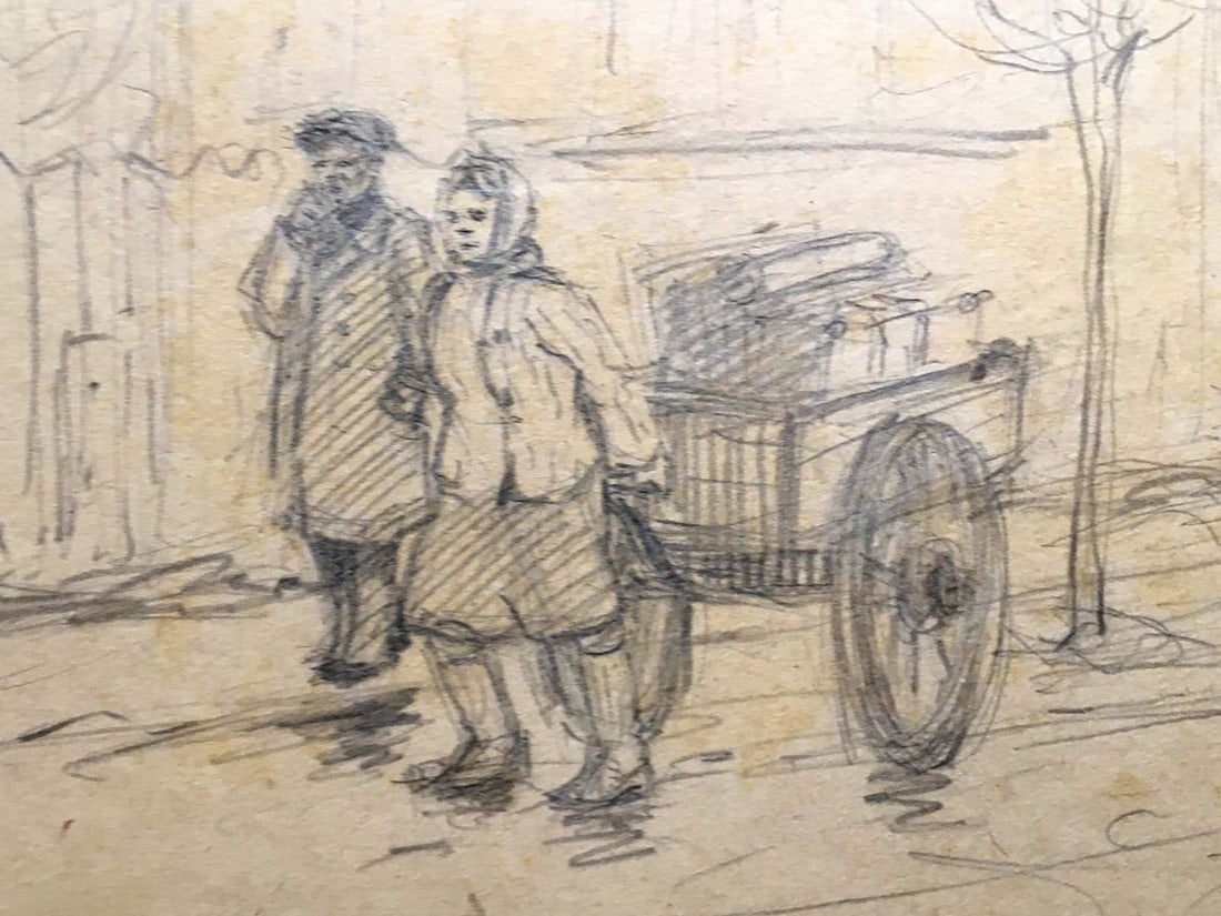 Pencil painting Moving to a new apartment Dmitry Lednev - 3