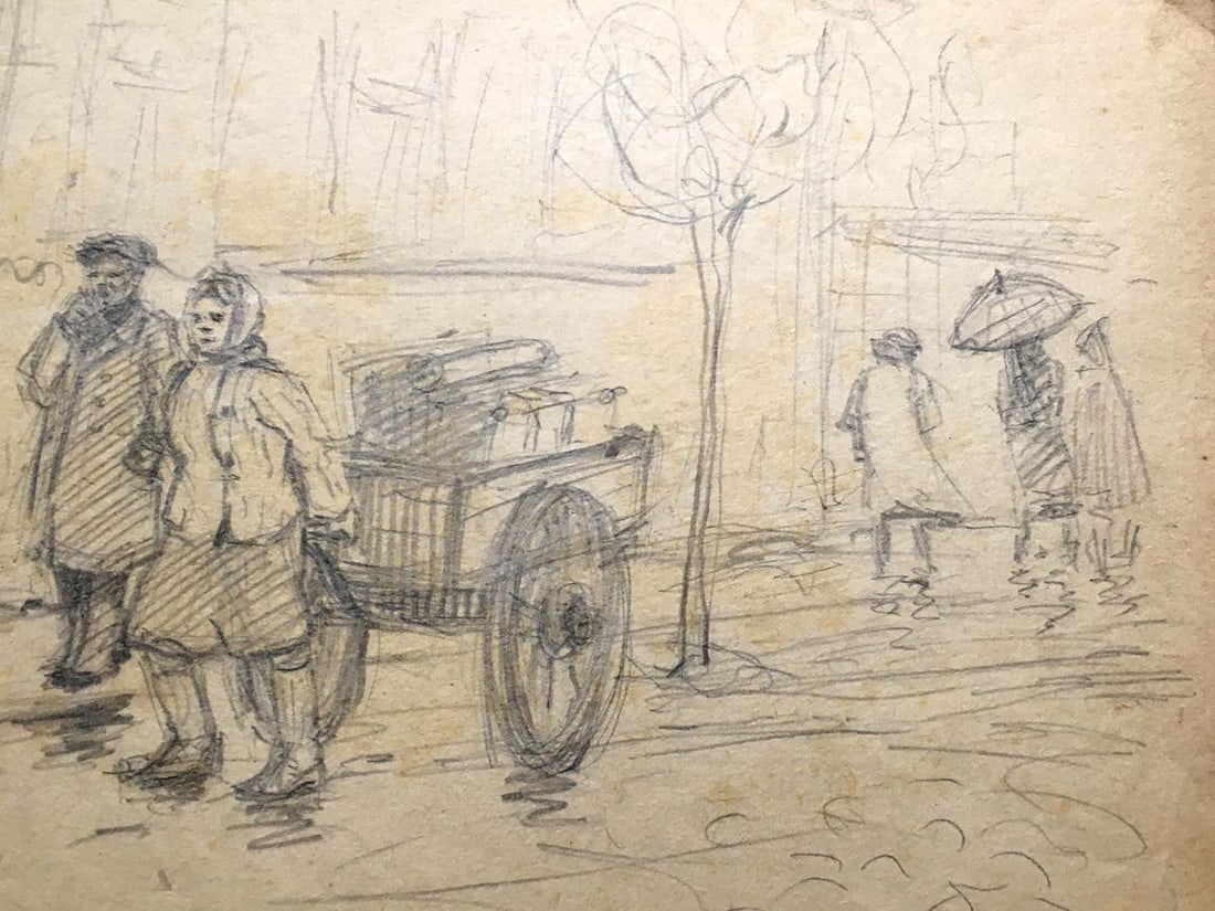 Pencil painting Moving to a new apartment Dmitry Lednev - 5