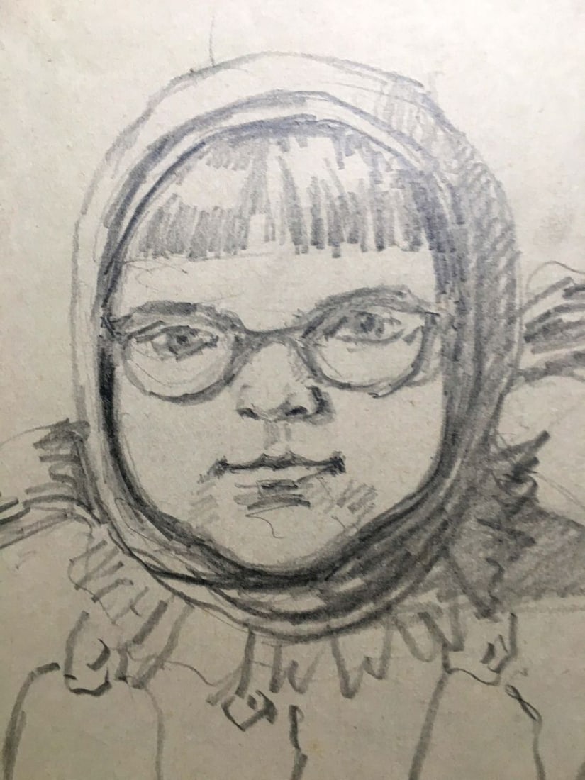 Pencil painting Portrait of daughter Dmitry Lednev - 2