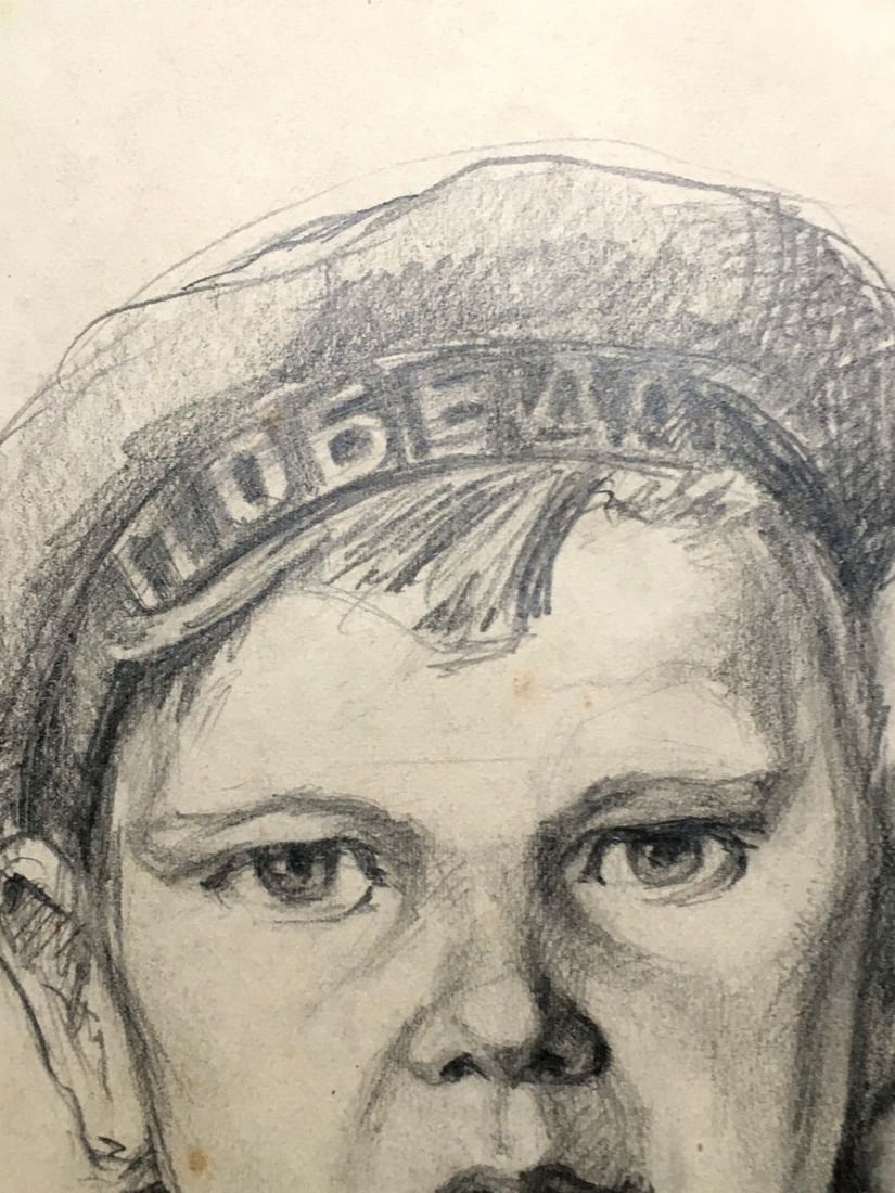 Pencil painting Portrait of son Dmitry Lednev - 2