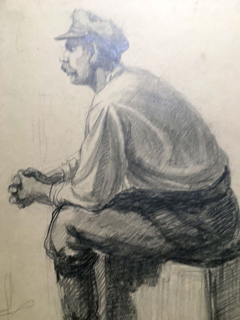 Pencil painting Lunch break Dmitry Lednev - 3