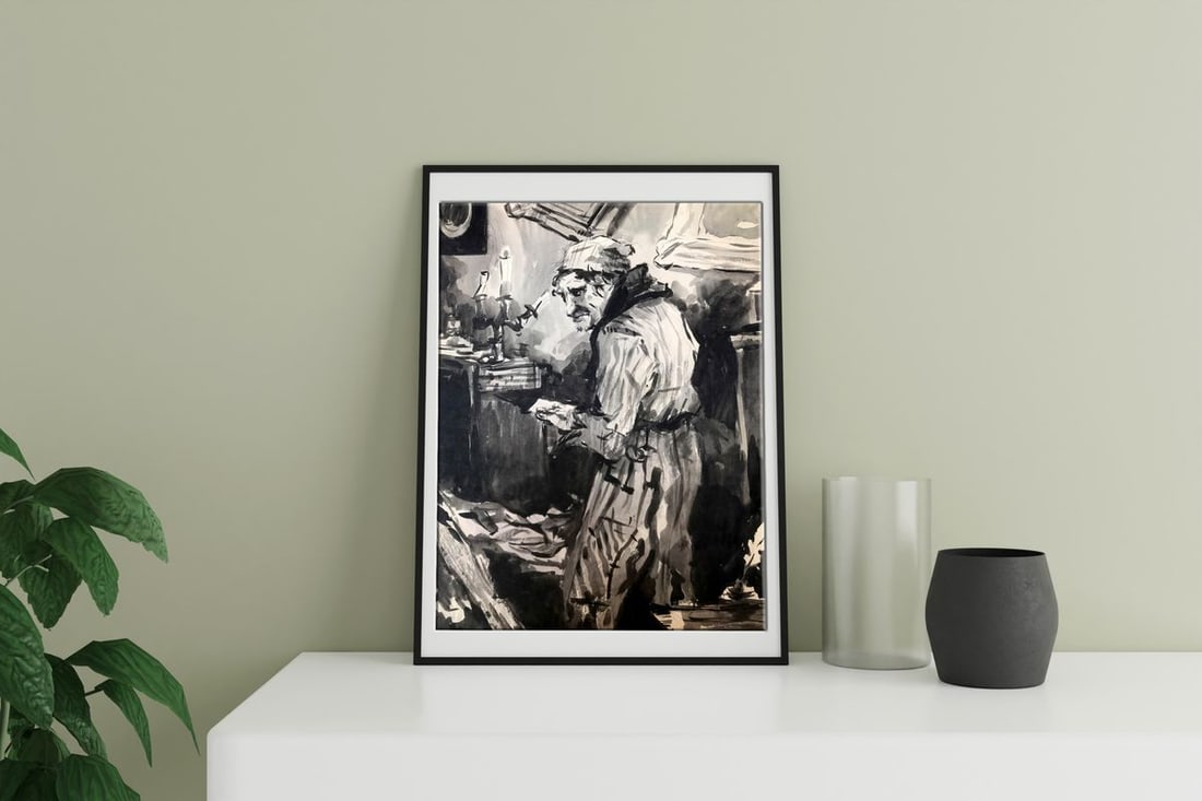 Watercolor painting Portrait of a man Alexander Arkadievich Litvinov - 2