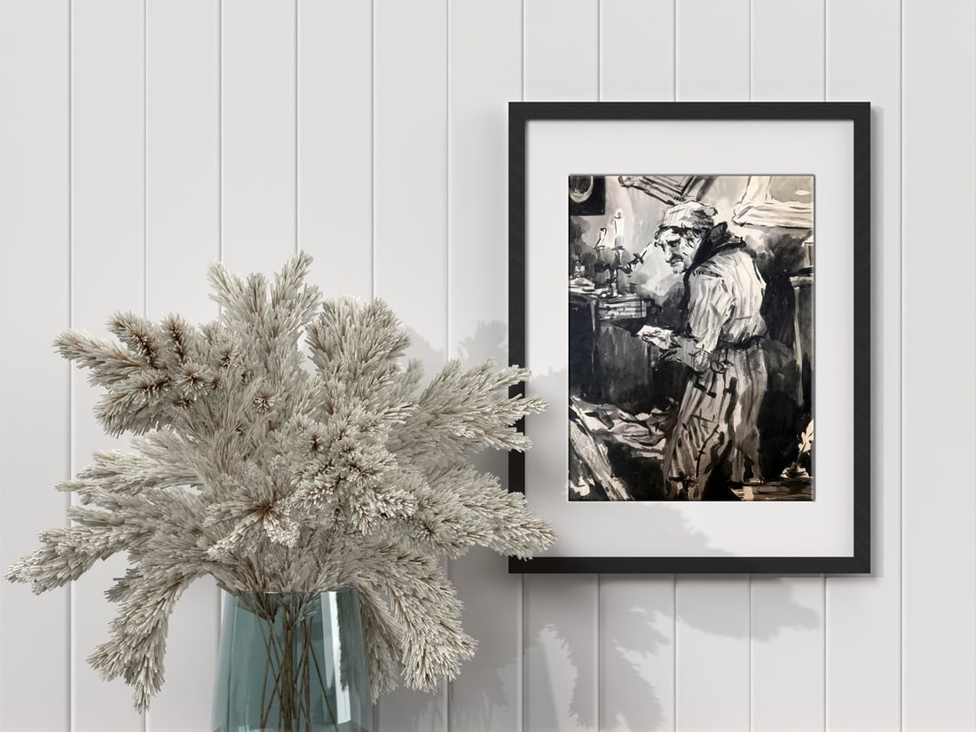 Watercolor painting Portrait of a man Alexander Arkadievich Litvinov - 3