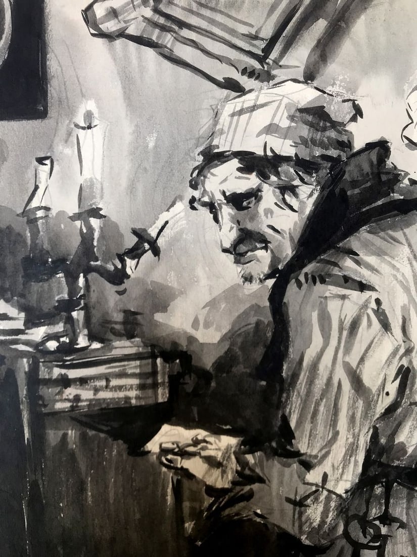 Watercolor painting Portrait of a man Alexander Arkadievich Litvinov - 4