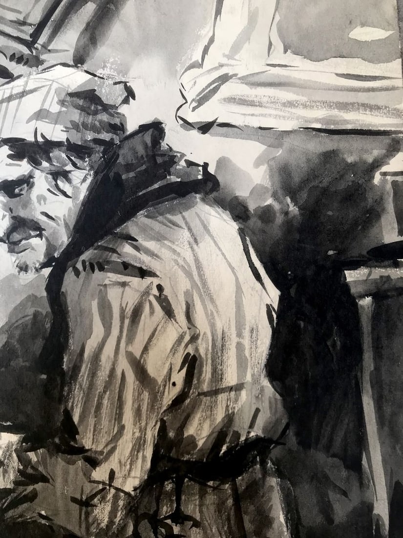 Watercolor painting Portrait of a man Alexander Arkadievich Litvinov - 5