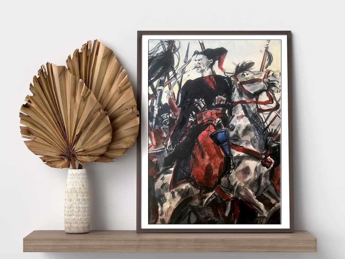 Watercolor painting Portrait of a Cossack Alexander Arkadievich Litvinov - 2