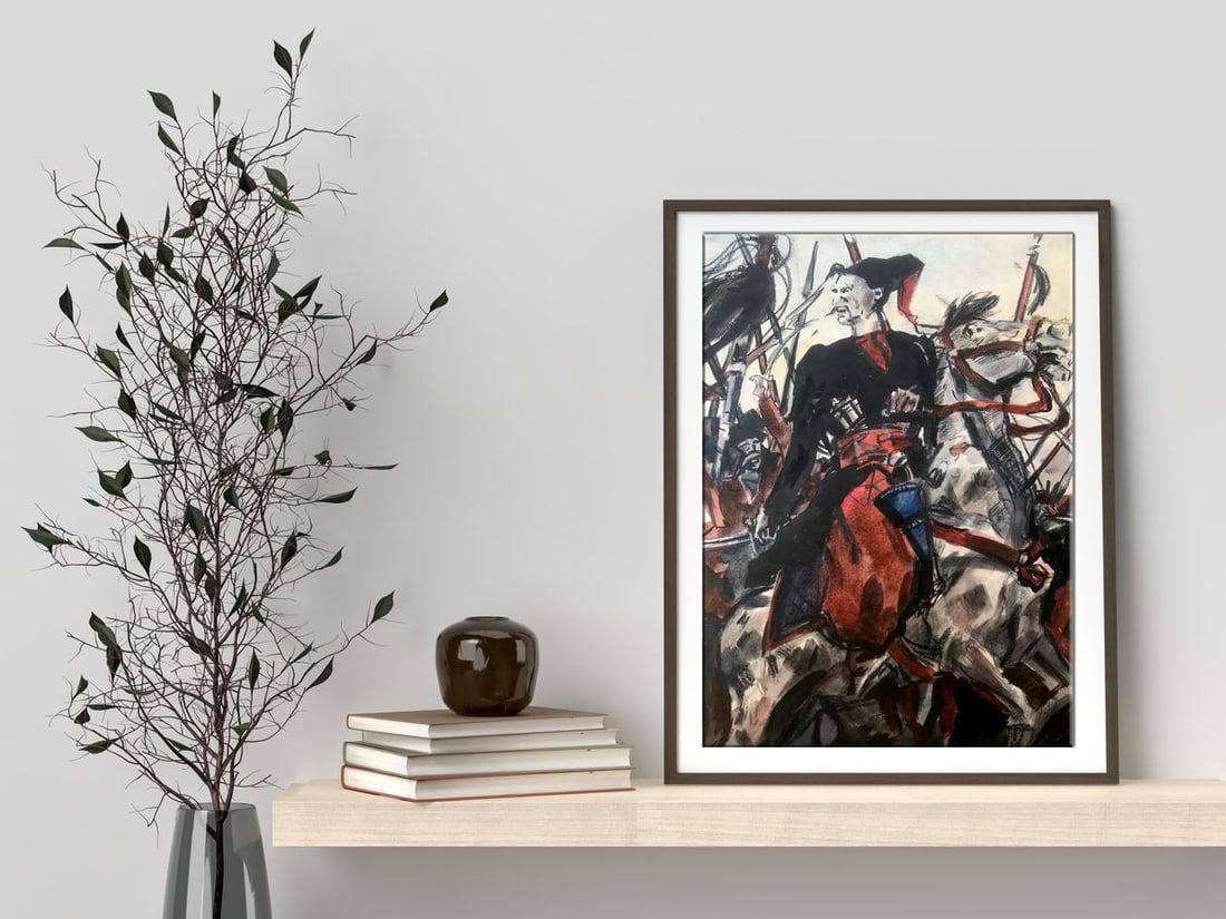 Watercolor painting Portrait of a Cossack Alexander Arkadievich Litvinov - 3