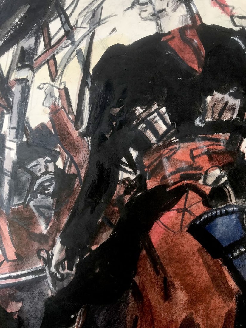 Watercolor painting Portrait of a Cossack Alexander Arkadievich Litvinov - 7