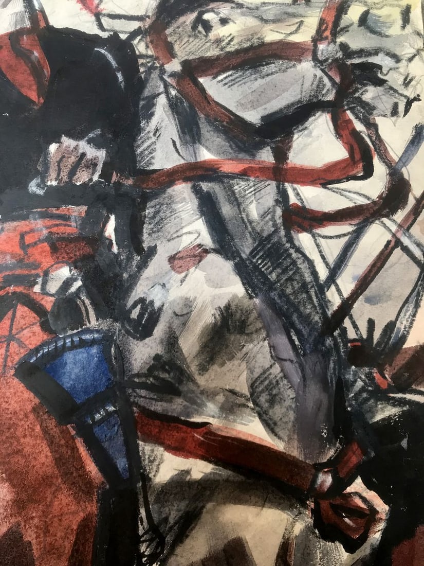 Watercolor painting Portrait of a Cossack Alexander Arkadievich Litvinov - 9