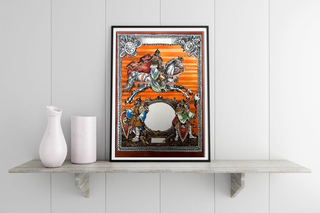 Watercolor painting King on horseback Alexander Arkadievich Litvinov - 2