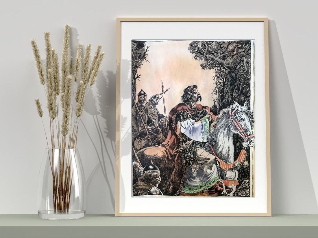 Pen painting Behind the king Alexander Arkadievich Litvinov - 2