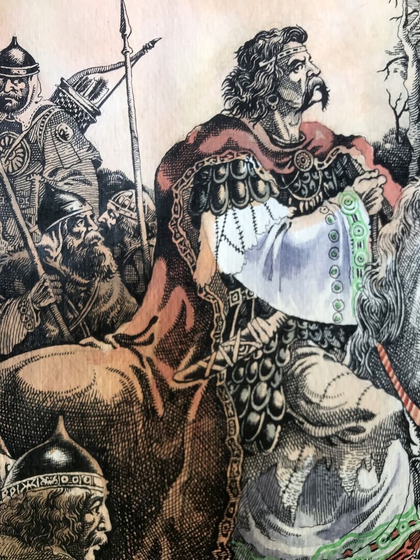 Pen painting Behind the king Alexander Arkadievich Litvinov - 8