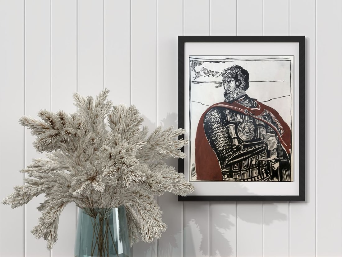 Pen painting Portrait of a warrior Alexander Arkadievich Litvinov - 2