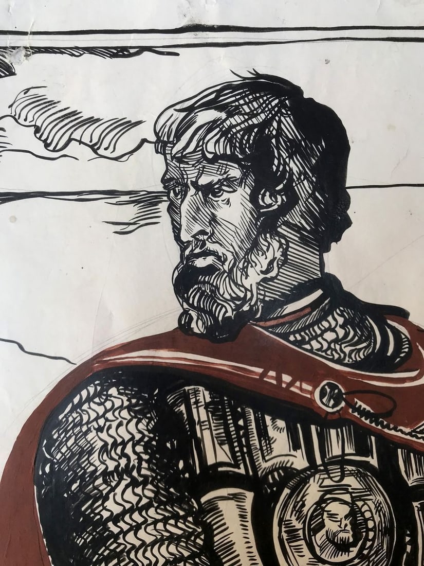 Pen painting Portrait of a warrior Alexander Arkadievich Litvinov - 4