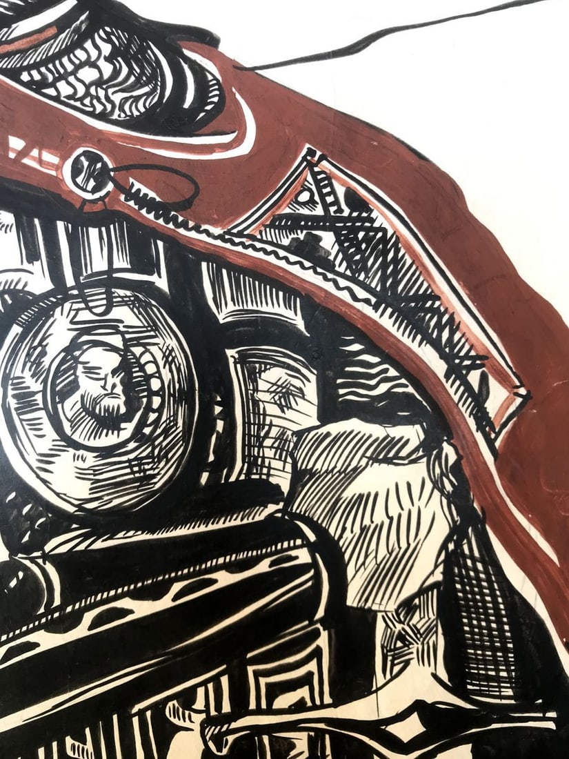 Pen painting Portrait of a warrior Alexander Arkadievich Litvinov - 9