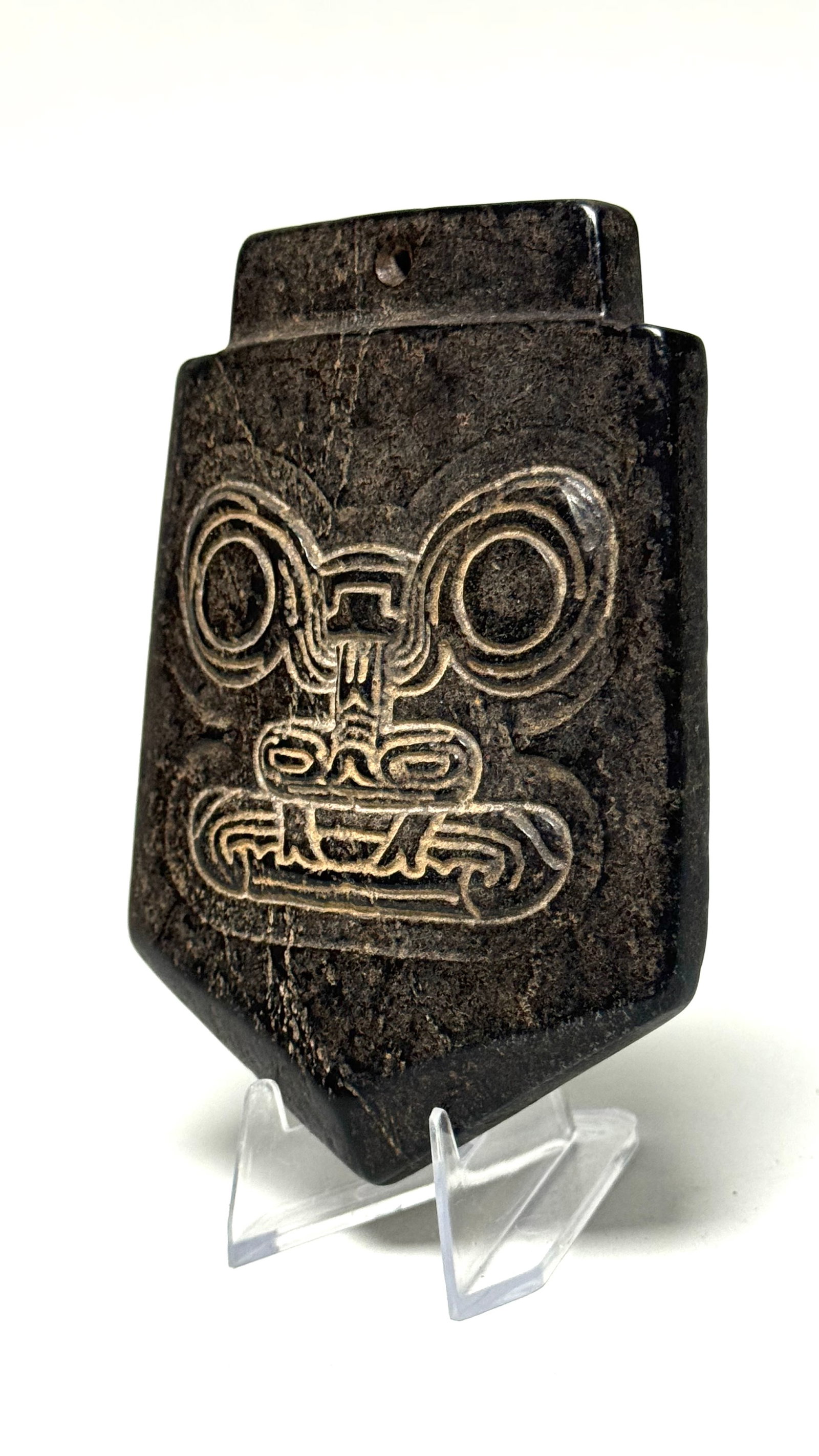 Ancient Dark-Green Jade HongShan Culture amulet, China - 2