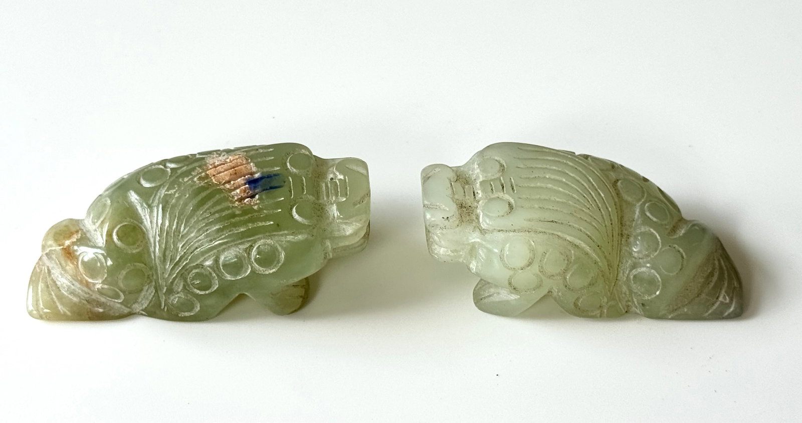 Jade pair Foo dogs - China - 2