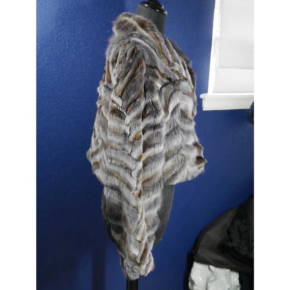 Beautiful BoHo Purple Fox paw Fur reversible Coat Jacket Burning Man - 5