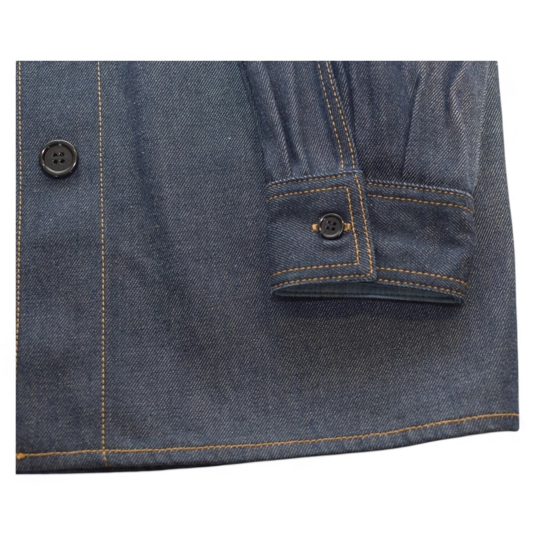 Chloe Blue Cotton Denim Collared 3/4 Sleeves Relaxed Fit Jeans Jacket size 38 - 7