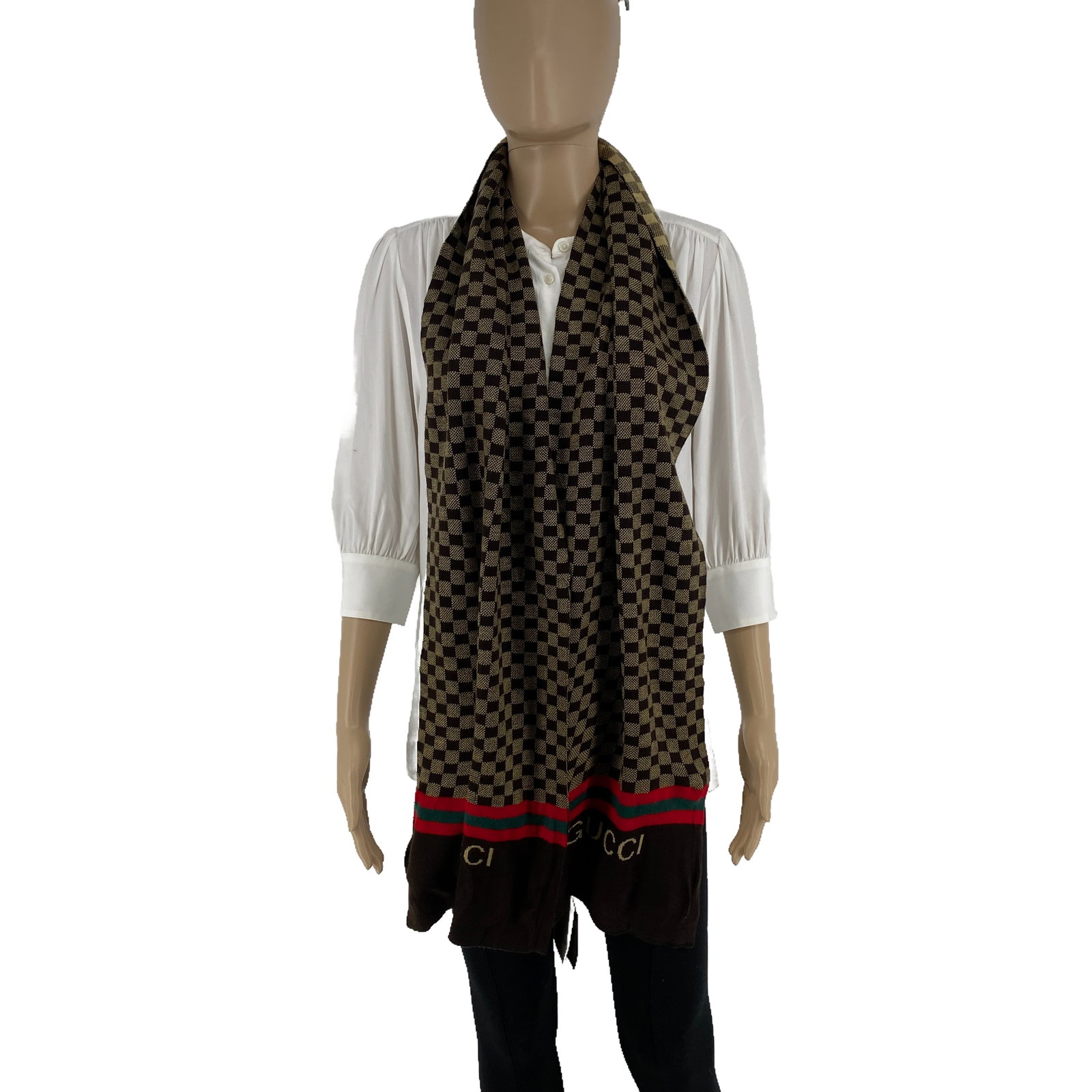 Gucci Light Brown 100% Soft Wool Scarf Brand New! - 3