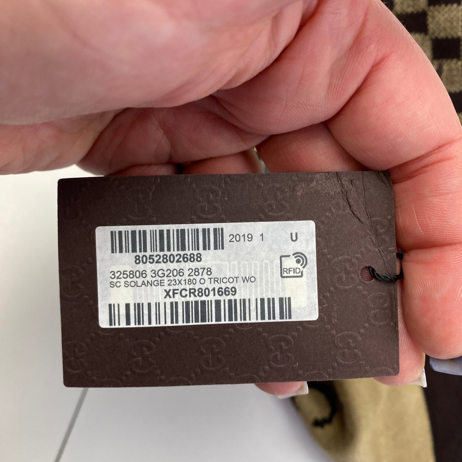 Gucci Light Brown 100% Soft Wool Scarf Brand New! - 9