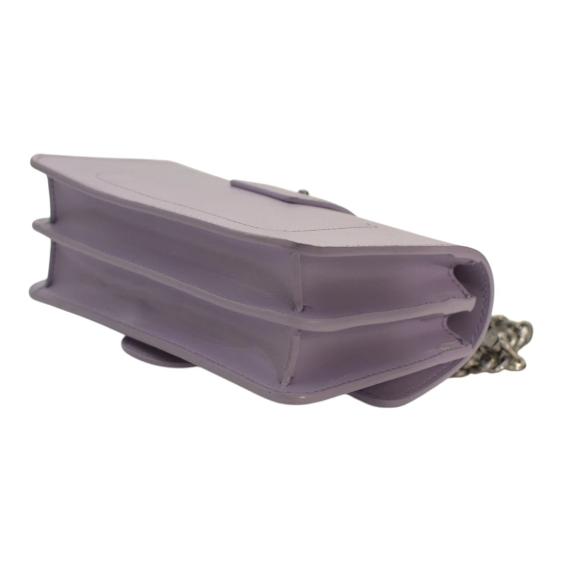 Pinko Love One Mini C Bag – Lilac Leather with Chain Strap & Bird Buckle - 9