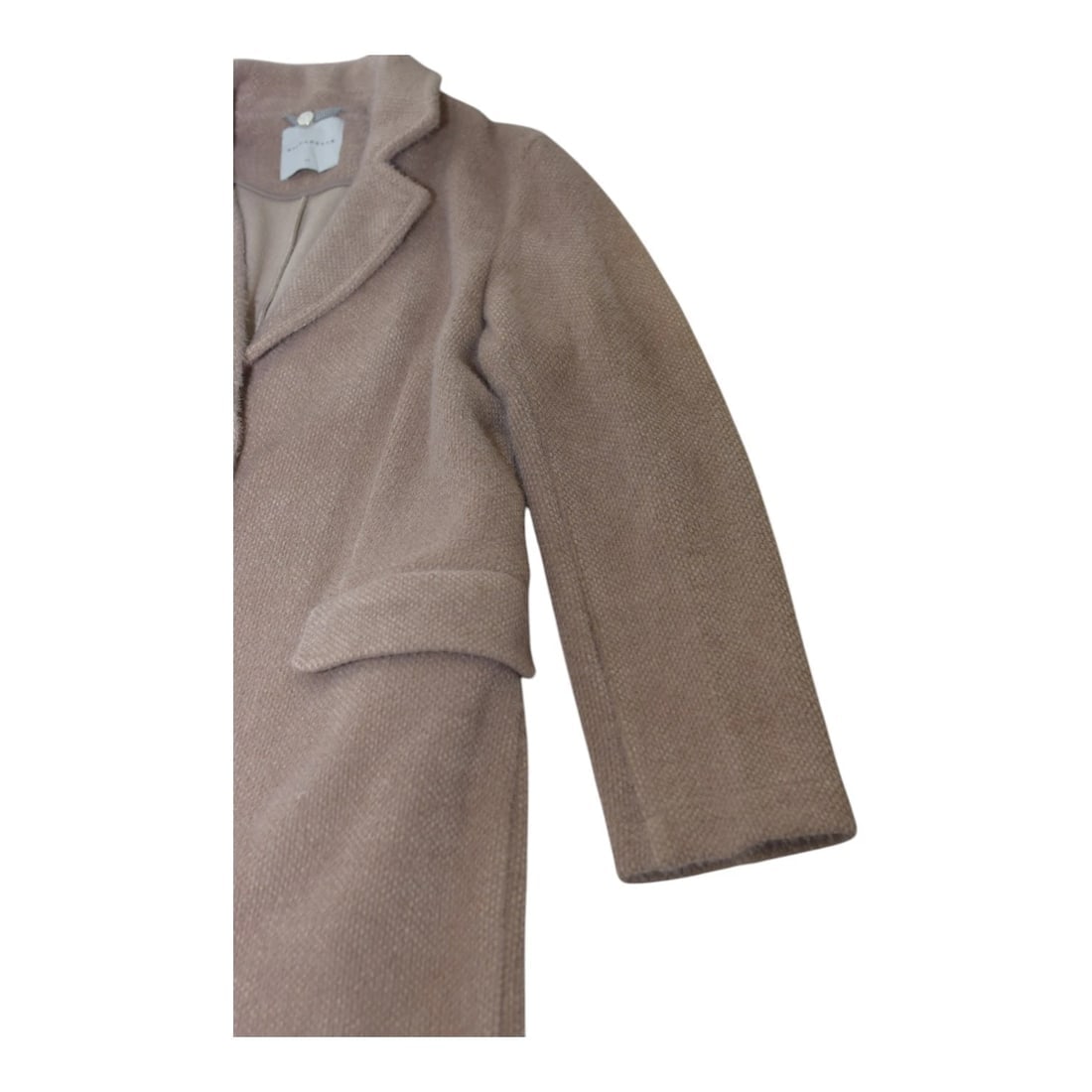 Rino + Pelle Beige Knee Length Snap Buttons Unlined Coat size 42 - 6