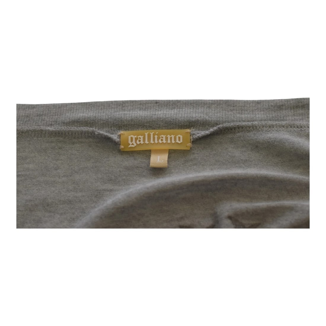 Galliano Gray Long Sleeve Viscose T- Shirt top w. Buttons size L - 3