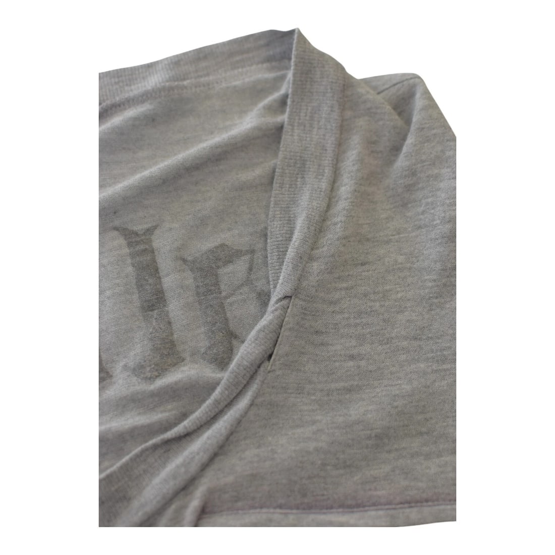 Galliano Gray Long Sleeve Viscose T- Shirt top w. Buttons size L - 5