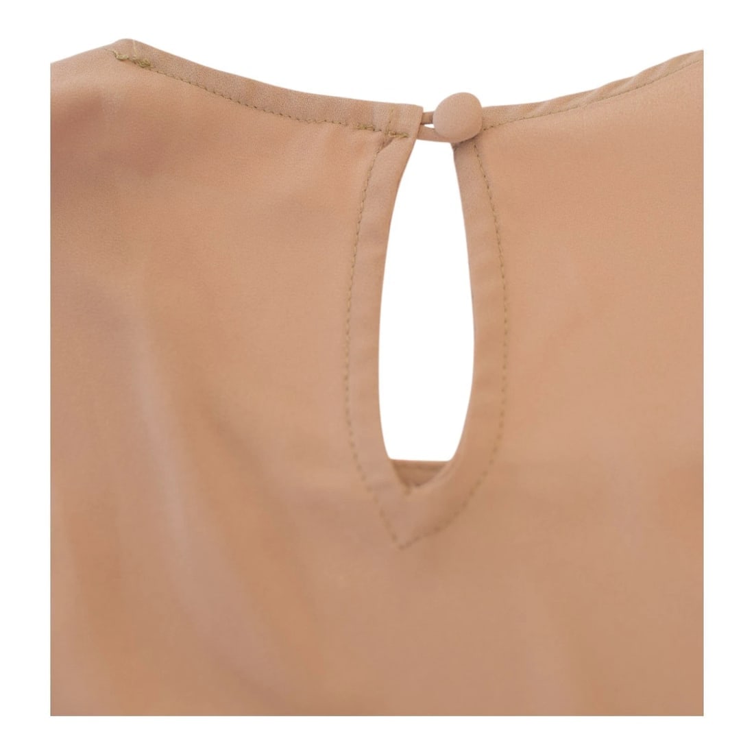 Wildwood Nude Blouson-Sleeve Blouse – Minimalist Flowing Design – Size M - 6