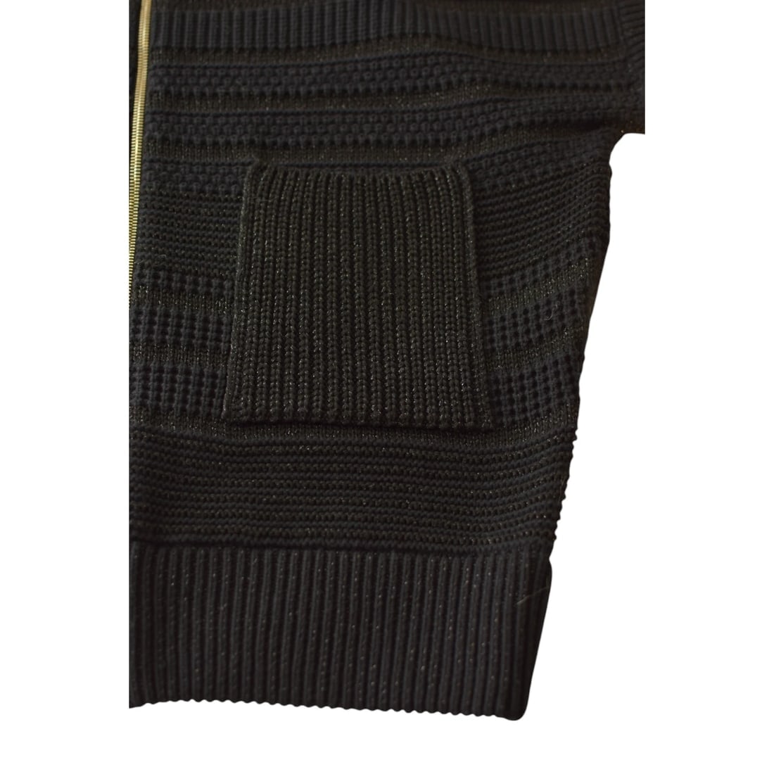 Elisabetta Franchi Black Gray Knit Gillet Vest Top Cardigan Zipper front sz 44 - 7