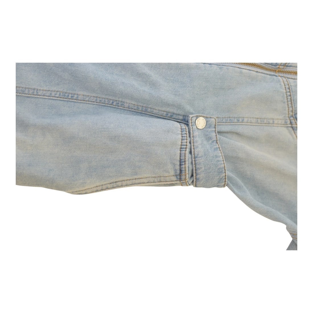 Pinko Blue Denim Short Sleeves Zipper Cropped Jumpsuit Playsuit size 38 - 6