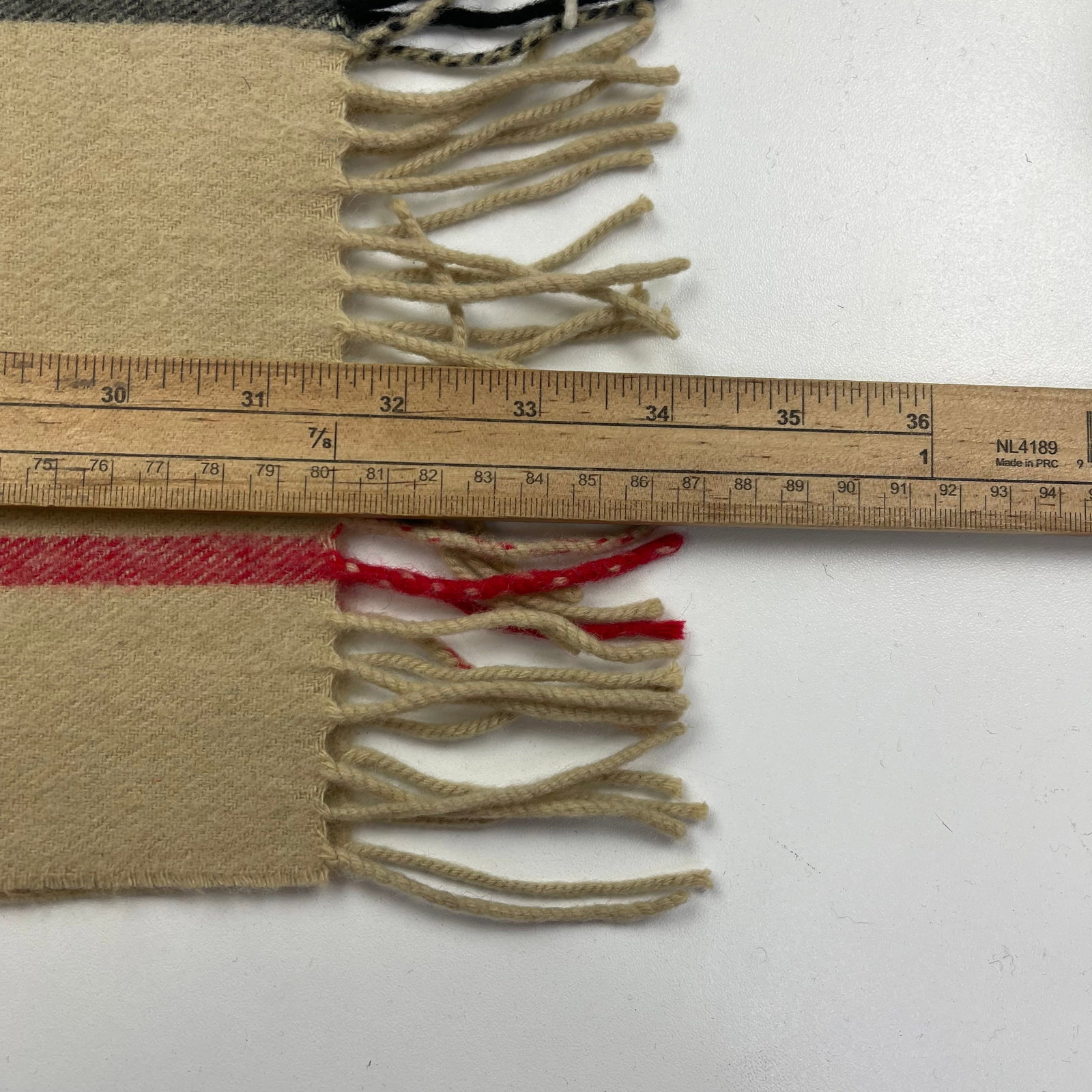 Burberry Beige Plaid 100% Wool Scarf - 9