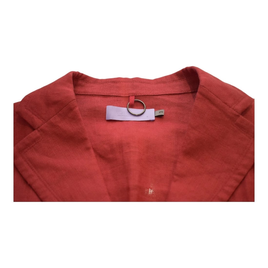 Misomber Nuan Red Lightweight Summer Collared Button Blazer Jacket size 3 - 3